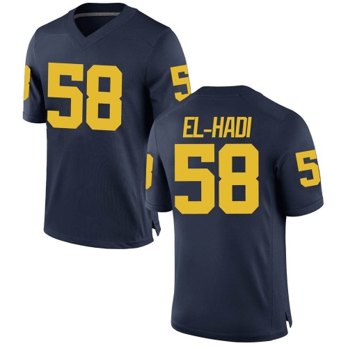 Giovanni El-Hadi Michigan Wolverines Men's NCAA #58 Navy Game Brand Jordan College Stitched Football Jersey JVA8654LP